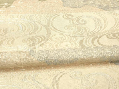 平和屋着物＊夏物 六通柄袋帯 流水文 金銀糸 正絹 逸品 DAAX5599cm