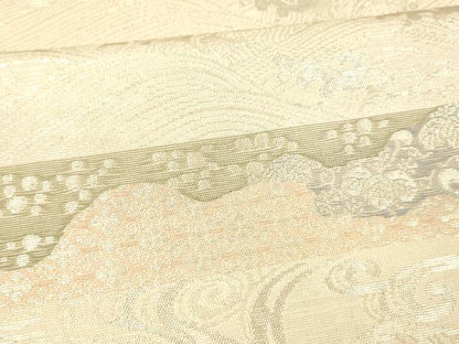 平和屋着物＊夏物 六通柄袋帯 流水文 金銀糸 正絹 逸品 DAAX5599cm