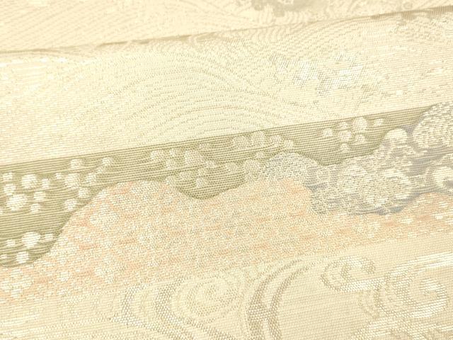 平和屋着物＊夏物 六通柄袋帯 流水文 金銀糸 正絹 逸品 DAAX5599cm
