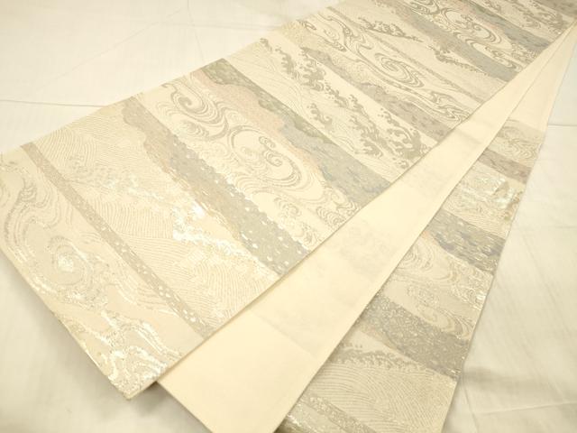 平和屋着物＊夏物 六通柄袋帯 流水文 金銀糸 正絹 逸品 DAAX5599cm