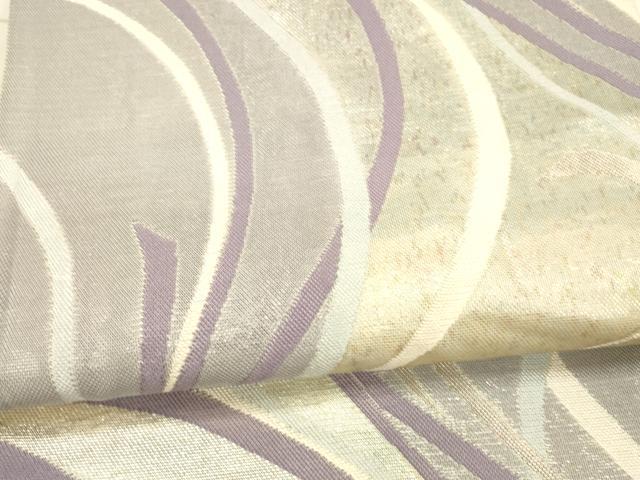 平和屋着物＊夏物 六通柄袋帯 抽象文様 銀糸 正絹 逸品 DAAX5600cm