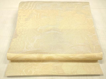平和屋着物＊夏物 織物一筋名門 織悦 全通柄 本袋帯 鳳凰草花文 金糸 正絹 逸品 DAAX5603cm