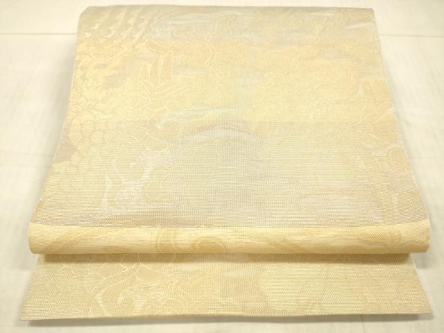 平和屋着物＊夏物 織物一筋名門 織悦 全通柄 本袋帯 鳳凰草花文 金糸 正絹 逸品 DAAX5603cm