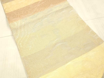 平和屋着物＊夏物 織物一筋名門 織悦 全通柄 本袋帯 鳳凰草花文 金糸 正絹 逸品 DAAX5603cm
