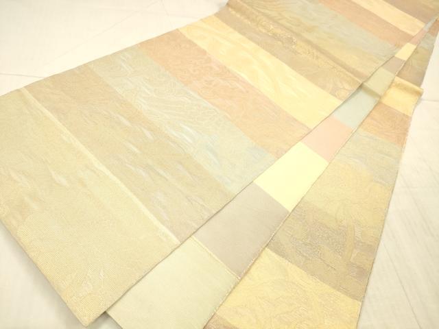 平和屋着物＊夏物 織物一筋名門 織悦 全通柄 本袋帯 鳳凰草花文 金糸 正絹 逸品 DAAX5603cm