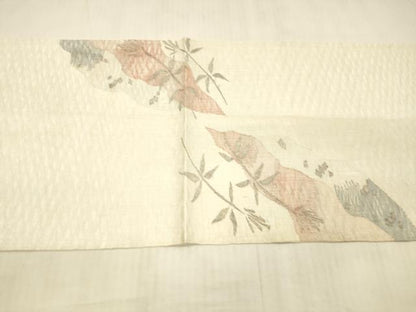 平和屋着物＊夏物 太鼓柄袋帯 草葉文 銀糸 正絹 逸品 DAAX5604cm