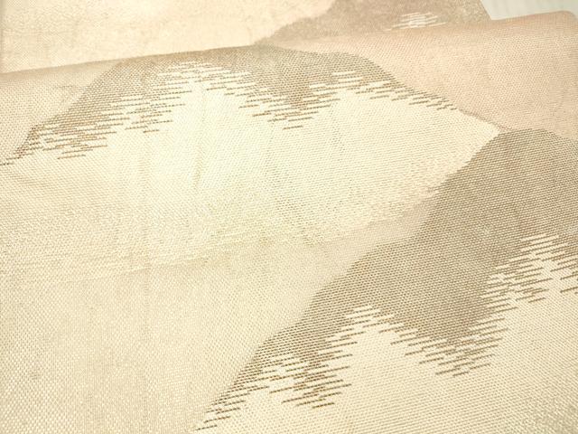 平和屋着物＊夏物 六通柄袋帯 遠山文 銀糸 正絹 逸品 DAAX5605cm