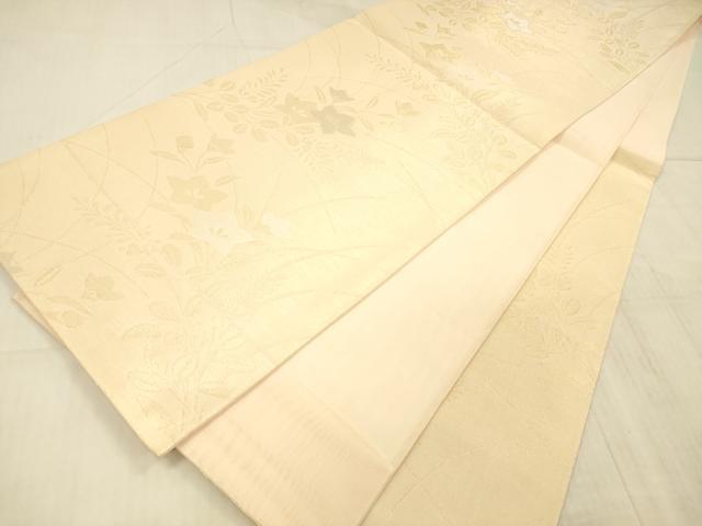 平和屋着物＊夏物 六通柄袋帯 草花文 金銀糸 正絹 逸品 DAAX5606cm