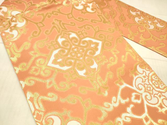 平和屋着物●西陣 川島織物 九寸名古屋帯 抽象花文 金糸 正絹 逸品 DAAX5619cm