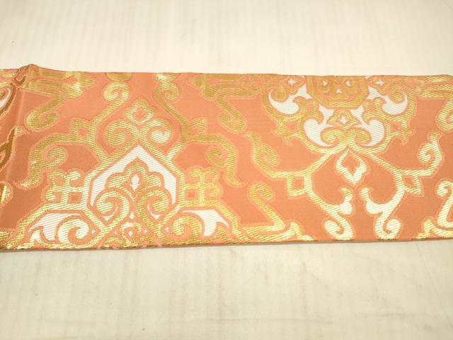 平和屋着物●西陣 川島織物 九寸名古屋帯 抽象花文 金糸 正絹 逸品 DAAX5619cm