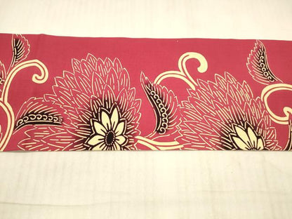 平和屋着物●九寸名古屋帯　型染　花唐草文　正絹　逸品　DAAX5620cm