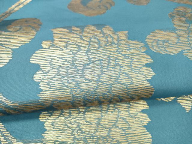 平和屋着物●西陣 川島織物 九寸名古屋帯 花唐草文 金糸 正絹 逸品 DAAX5621cm