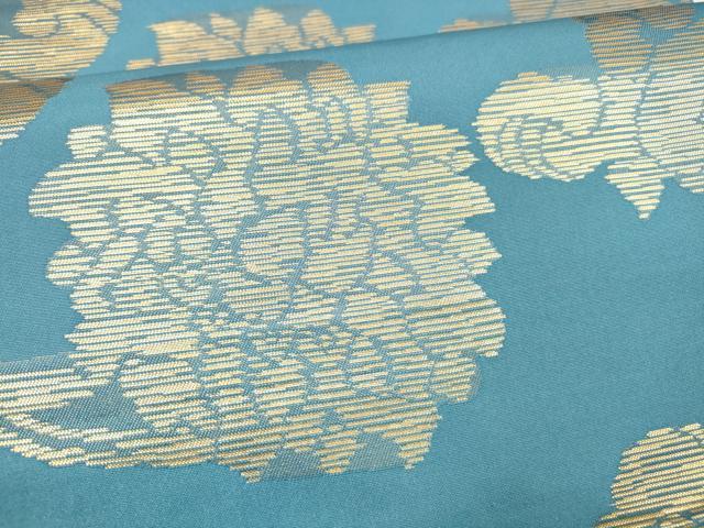 平和屋着物●西陣 川島織物 九寸名古屋帯 花唐草文 金糸 正絹 逸品 DAAX5621cm
