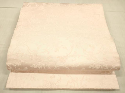 平和屋着物●六通柄袋帯　つづれ織　花唐草文　虹色　正絹　逸品　DAAX5630cm
