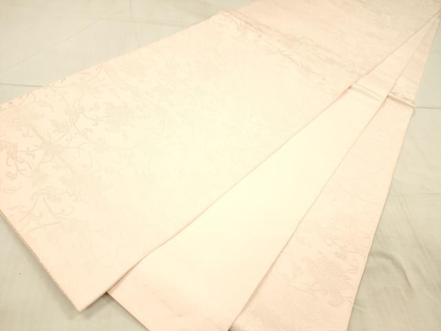 平和屋着物●六通柄袋帯　つづれ織　花唐草文　虹色　正絹　逸品　DAAX5630cm