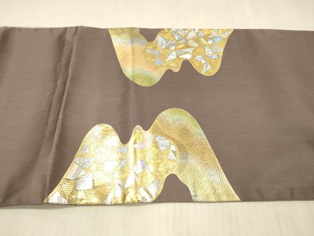 平和屋着物●太鼓柄袋帯　流水文　金彩　正絹　逸品　DAAX5647cm