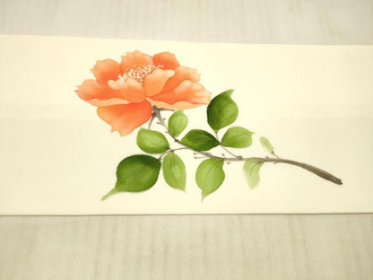 平和屋着物●塩瀬　内山晴祥　手描き　九寸名古屋帯　枝花文　正絹　逸品　DAAX5650cm
