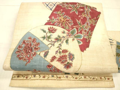 平和屋着物●九寸名古屋帯　草花文　金彩　DAAX5658cm