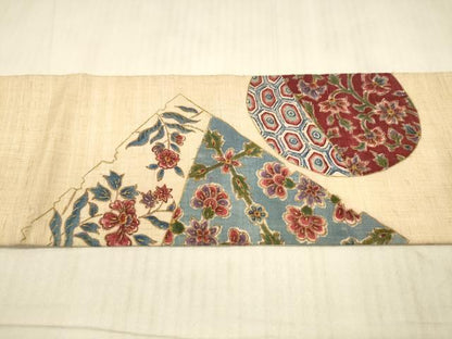 平和屋着物●九寸名古屋帯　草花文　金彩　DAAX5658cm