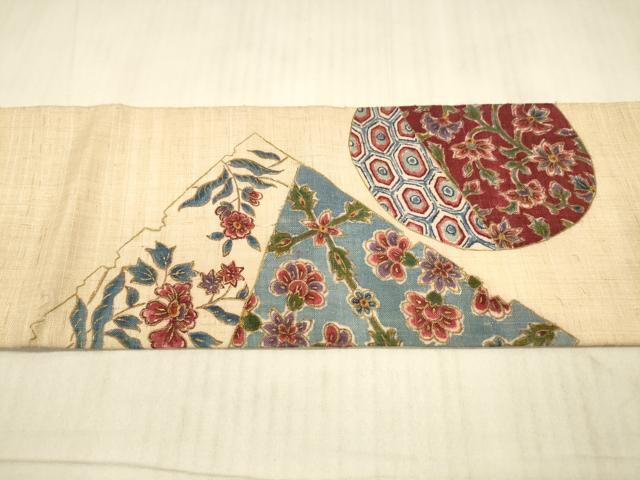 平和屋着物●九寸名古屋帯　草花文　金彩　DAAX5658cm