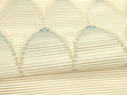 平和屋着物＊夏物　絽綴れ　八寸名古屋帯　抽象文様　金糸　正絹　逸品　DAAX5670cm