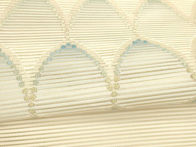 平和屋着物＊夏物　絽綴れ　八寸名古屋帯　抽象文様　金糸　正絹　逸品　DAAX5670cm