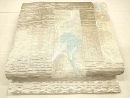 平和屋着物＊夏物　太鼓柄袋帯　流水松文　金銀糸　正絹　逸品　DAAX5672cm