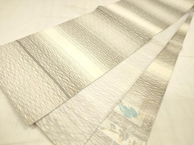 平和屋着物＊夏物　太鼓柄袋帯　流水松文　金銀糸　正絹　逸品　DAAX5672cm