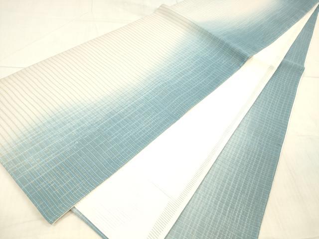 平和屋着物＊夏物　全通柄袋帯　横段文　金糸　正絹　逸品　DAAX5674cm