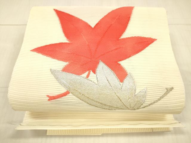 平和屋着物＊夏物 絽綴れ 八寸名古屋帯 舞葉文 金銀糸 正絹 逸品 DAAX5683cm