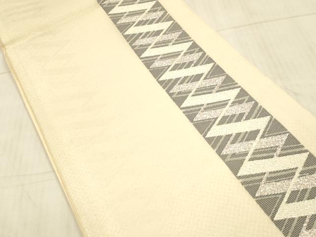 平和屋着物＊夏物 六通柄袋帯 抽象間道 銀糸 正絹 逸品 DAAX5692cm