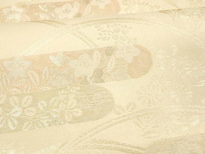 平和屋着物＊夏物 六通柄袋帯 草花文 金銀糸 正絹 逸品 DAAX5693cm