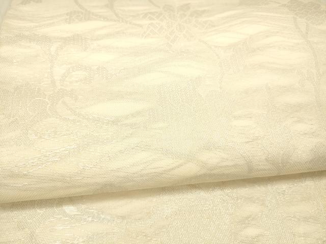 平和屋着物＊夏物 織物一筋名門 織悦 全通柄 本袋帯 草花文 銀糸 正絹 逸品 DAAX5694cm