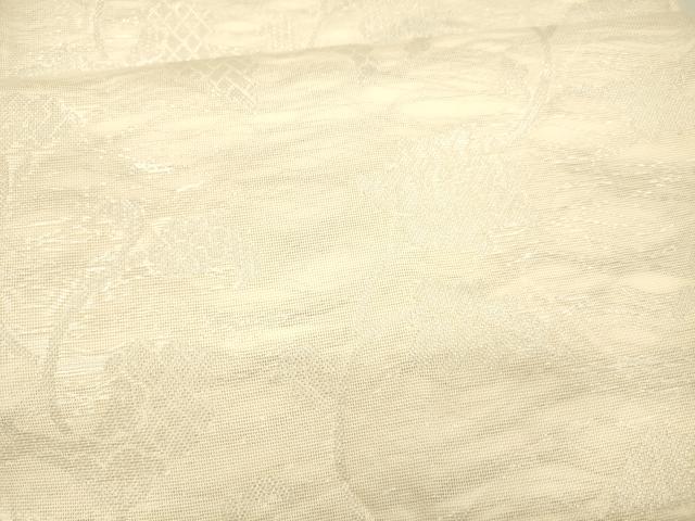 平和屋着物＊夏物 織物一筋名門 織悦 全通柄 本袋帯 草花文 銀糸 正絹 逸品 DAAX5694cm