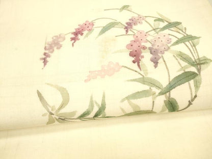 平和屋着物＊夏物 九寸名古屋帯 手描き 南天文 正絹 逸品 DAAX5696cm