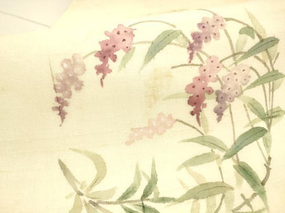 平和屋着物＊夏物 九寸名古屋帯 手描き 南天文 正絹 逸品 DAAX5696cm