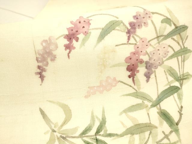 平和屋着物＊夏物 九寸名古屋帯 手描き 南天文 正絹 逸品 DAAX5696cm