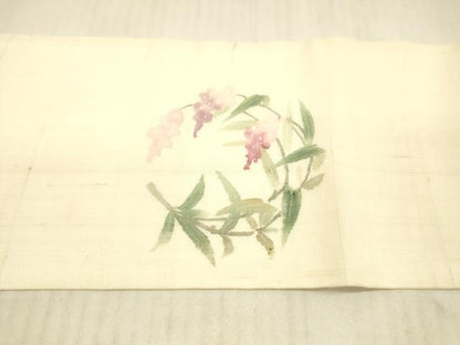 平和屋着物＊夏物 九寸名古屋帯 手描き 南天文 正絹 逸品 DAAX5696cm
