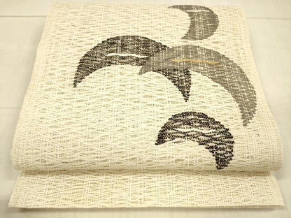 平和屋着物＊夏物 八寸名古屋帯 抽象文様 金糸 正絹 逸品 DAAX5697cm