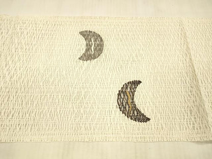 平和屋着物＊夏物 八寸名古屋帯 抽象文様 金糸 正絹 逸品 DAAX5697cm