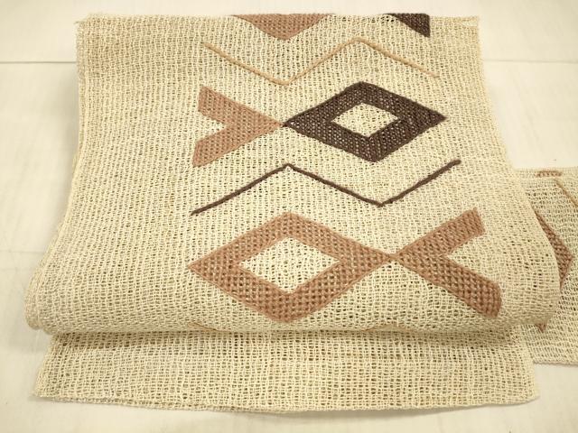 平和屋着物＊夏物 八寸名古屋帯 抽象文様 正絹 逸品 DAAX5698cm