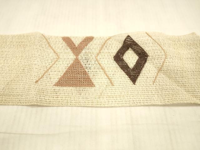 平和屋着物＊夏物 八寸名古屋帯 抽象文様 正絹 逸品 DAAX5698cm