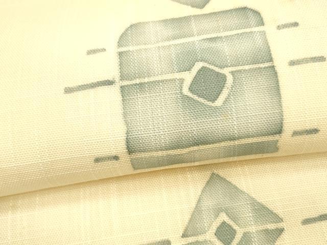 平和屋着物＊夏物 九寸名古屋帯 本ろう纈染 手描き 抽象文様 麻 逸品 DAAX5699cm