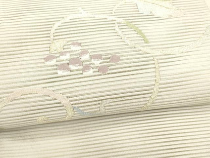 平和屋着物＊夏物 絽綴れ 八寸名古屋帯 葡萄蔦の葉文 金銀糸 正絹 逸品 DAAX5700cm