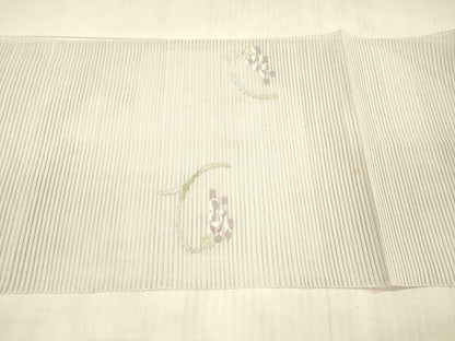平和屋着物＊夏物 絽綴れ 八寸名古屋帯 葡萄蔦の葉文 金銀糸 正絹 逸品 DAAX5700cm