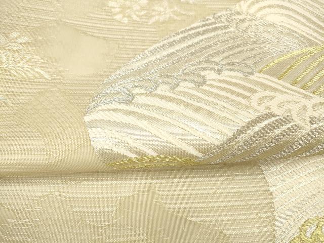 平和屋着物＊夏物 六通柄袋帯 流水草葉文 金銀糸 正絹 逸品 DAAX5703cm