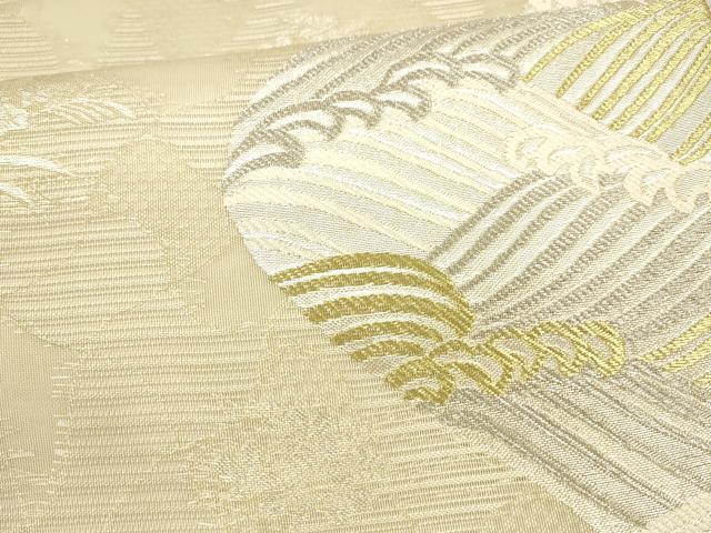 平和屋着物＊夏物 六通柄袋帯 流水草葉文 金銀糸 正絹 逸品 DAAX5703cm