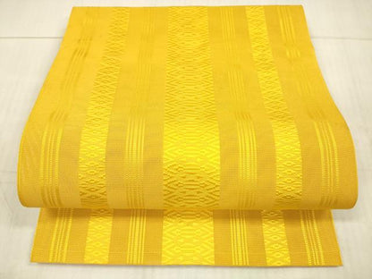 平和屋着物＊夏物 本場筑前博多織 八寸名古屋帯 紗献上 山吹色 正絹 逸品 DAAX5714cm