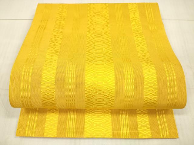 平和屋着物＊夏物 本場筑前博多織 八寸名古屋帯 紗献上 山吹色 正絹 逸品 DAAX5714cm