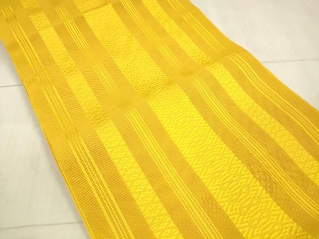 平和屋着物＊夏物 本場筑前博多織 八寸名古屋帯 紗献上 山吹色 正絹 逸品 DAAX5714cm